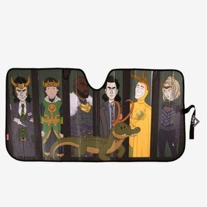 Marvel Loki Variants Sunshade Accordion Windshade Portrait Panel Disney New OOS